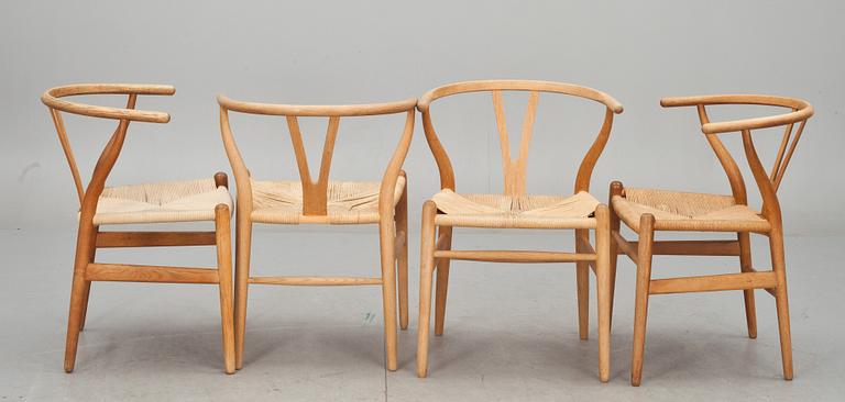 KARMSTOL. 4 st. "Y-stolen". Hans Wegner för Carl Hansen & son, Odense.