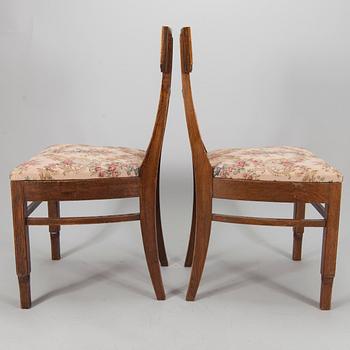 STOLAR, 4 st, "Saarismodellen" design Eliel Saarinen, Möbelfabrik Juho Konttinen, 1900-talets början.