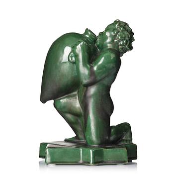 93. Ivar Johnsson, "Caliban", a glazed ceramic sculpture, Gefle porcelain factory, 1930s.