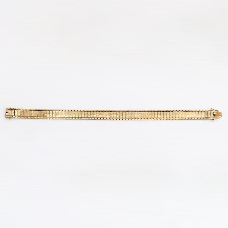 Armband, 14K guld. Importstämplad Oskar Lindroos, Helsingfors 1928.