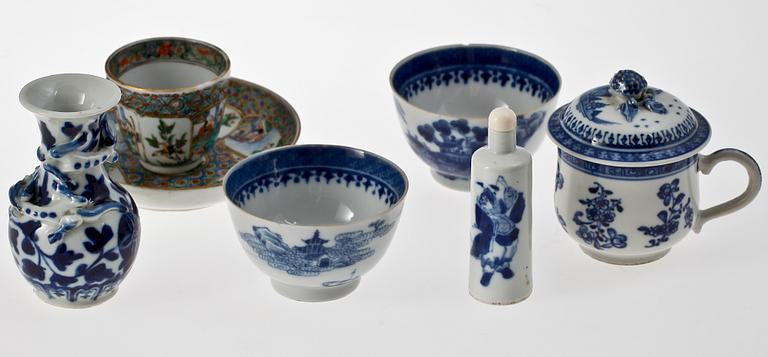 PARTI PORSLIN, 6 delar, Kina, 1700-1800-tal.