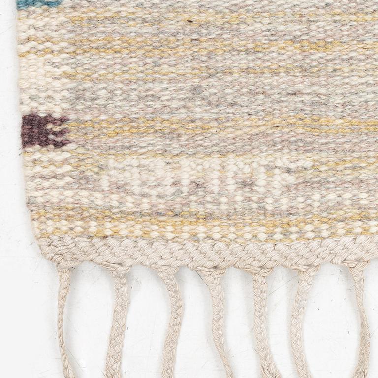 Barbro Nilsson, a carpet, 'Falurutan gul S', flat weave, c. 223 x 115 cm, signed AB MMF BN.