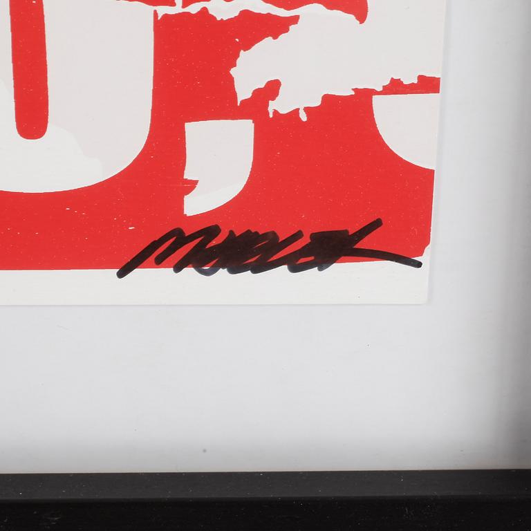 MARCEL STRÜWER, färgserigrafi. Signerad "PP".