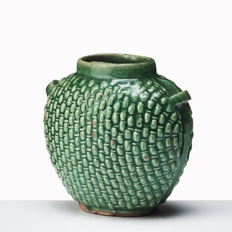 A green glaze spice jar, presumably late Ming dynasty.