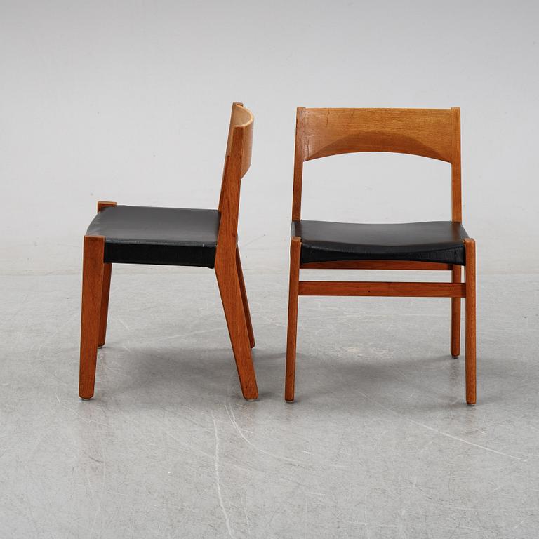 John Vedel Rieper, a set of six oak chairs, Denmark. Designed 1962.