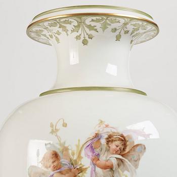 A large porcelain vase, Russia, late 19th Century, signed Klara Zeidler.