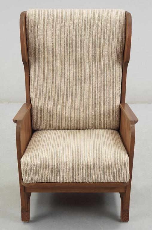 An Axel Einar Hjorth stained pine armchair, 'Lovö', Nordiska Kompaniet.