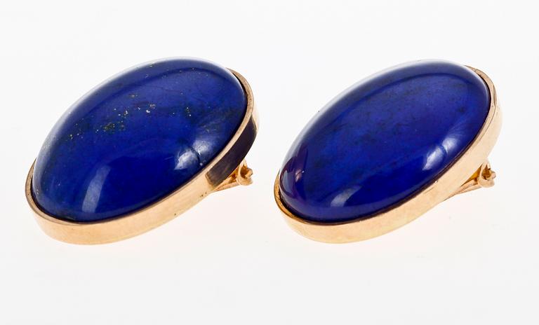 ÖRHÄNGEN, 18 K guld med lapis lazuli.