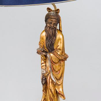 Bordslampor, ett par, asiatiska figurer, 1900-talets senare del.