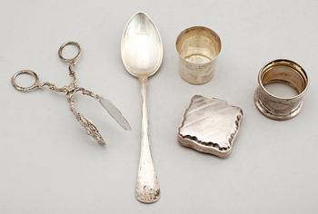 SILVERFÖREMÅL, 5 del. Vikt ca 164 g.