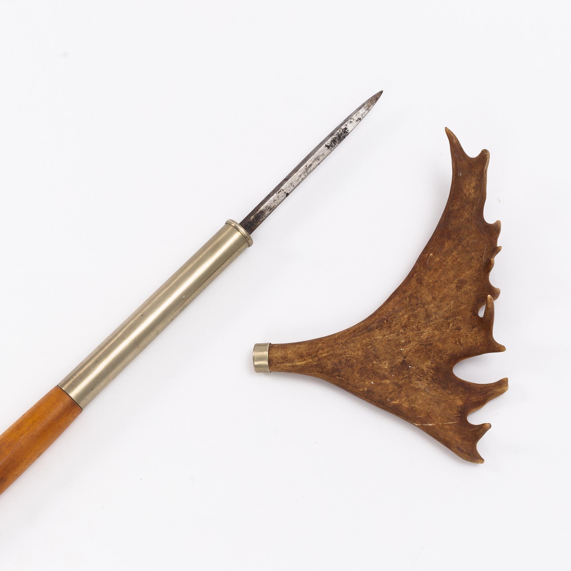 Bear spear, signed NJB and dated 1967.