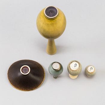 Berndt Friberg, Elsa Söderberg and John Andersson, 5 stoneware vessels.