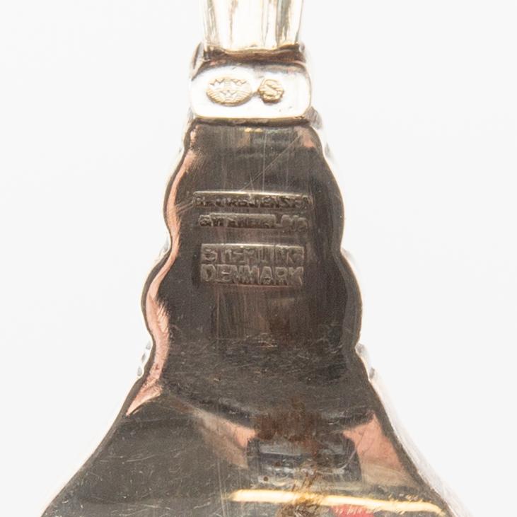 Johan Rohde, fiskebestick 12 dlr "Konge/Achorn" sterlingsilver för Georg Jensen efter 1945.