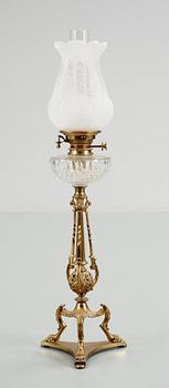 FOTOGENLAMPA, mässing, empirestil, sekelskiftet 1900.