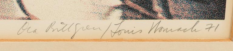 OLA BILLGREN/LOUIS WOMACK, färglitografi, signerad och daterad -71, numrerad EA.