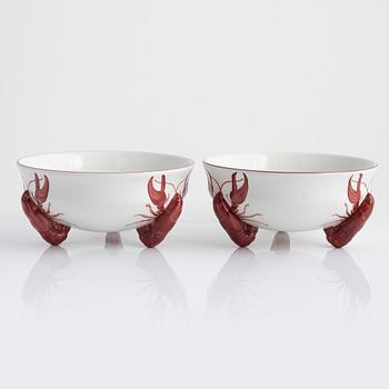 A 13-piece ceramic crayfish service, Rörstrand, second half of the 20th Century.