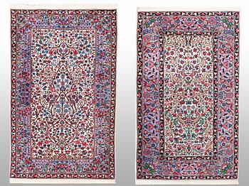 Mattor, ett par, Kirman Lavar, ca 107 x 62 cm & ca 107 x 62 cm.