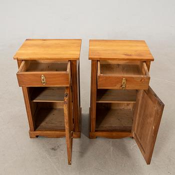 Bedside tables, a pair, first half of the 20th century.
