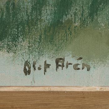 OLOF ARÉN, 2 st, gouache och olja på duk, signerade.
