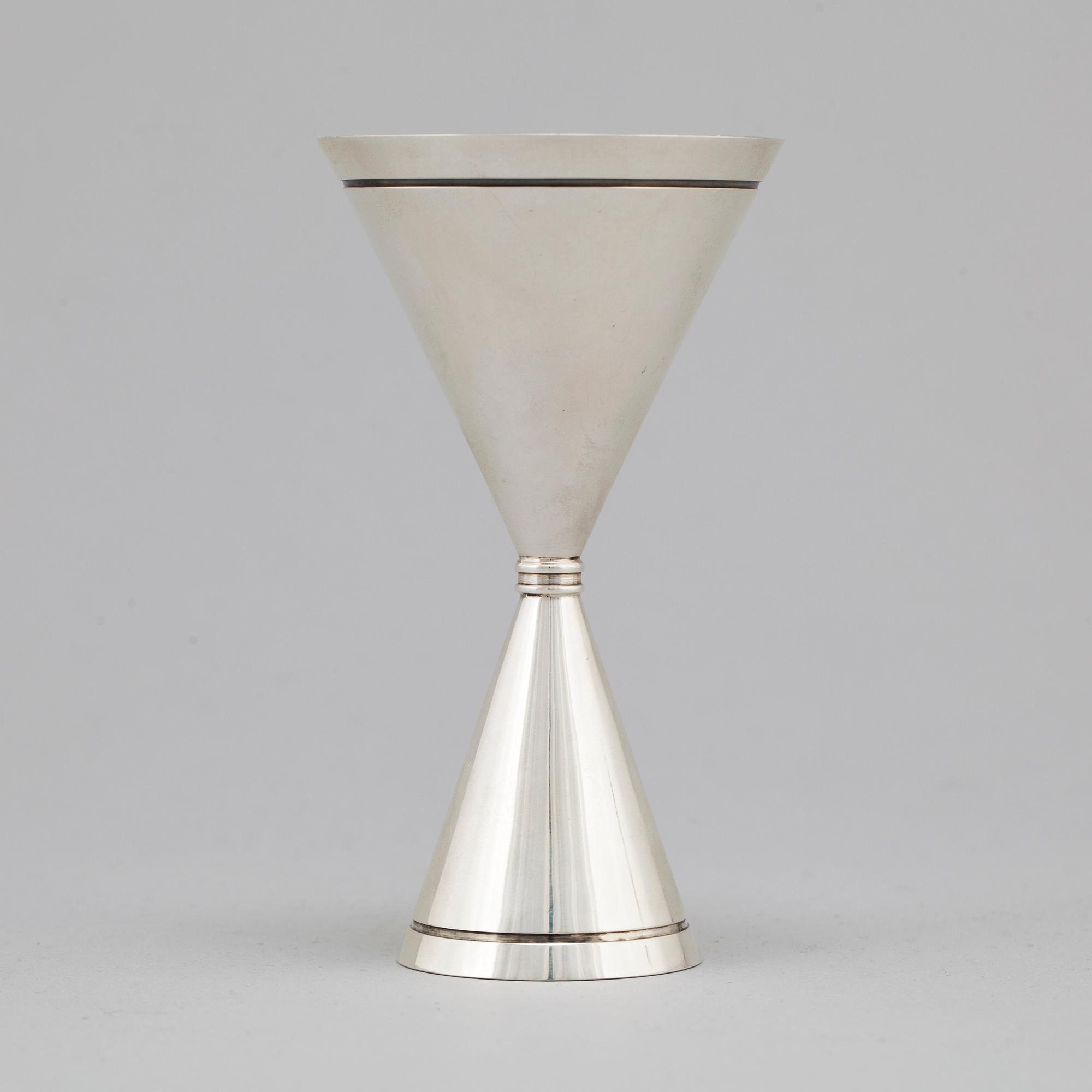 HELGE LINDGREN, bröllopsbägare, silver K Andersson Stockholm 1948.