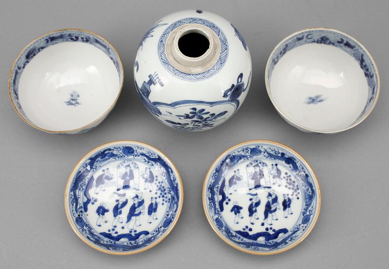 PARTI PORSLIN, 5 delar, Kina, 1900-tal till modern tillverkning.