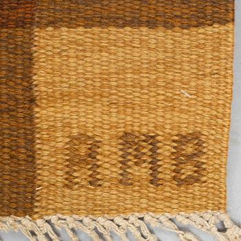 Anne-Marie Boberg, a carpet, flat weave, ca 201 x 134 cm, signed AMB.