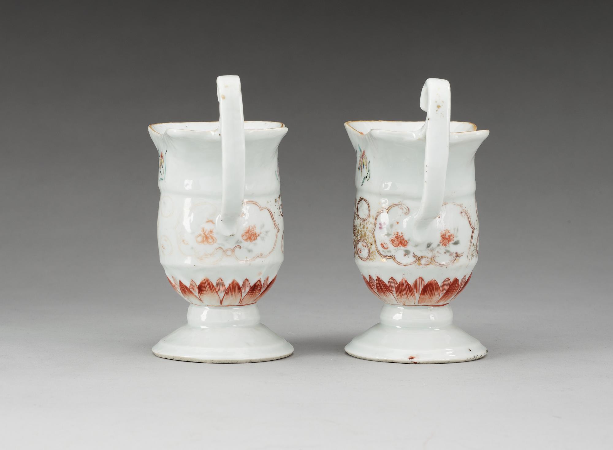 KANNOR, ett par, kompaniporslin. Qing dynastin, Qianlong (1736-95).