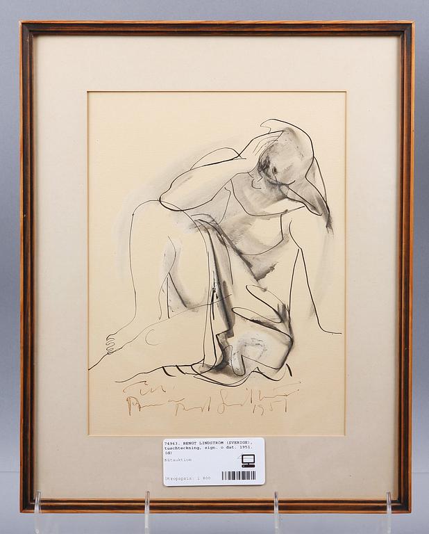 LINDSTRÖM, BENGT, tuschteckning, sign o dat 1951.