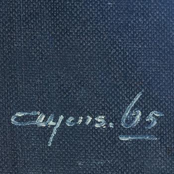 JAN SIGFRID ALFONS CARLSSON, olja på pannå. Signerad och daterad 65.