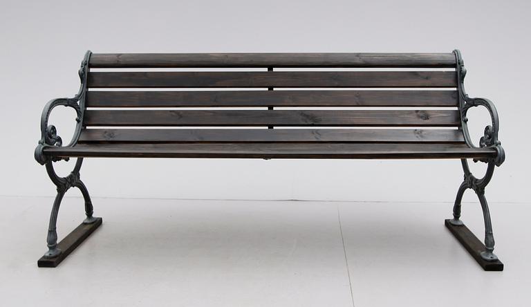 TRÄDGÅRDSSOFFA, 1900-talets första hälft, gjutjärn, Skoglund & Olson, Gefle.