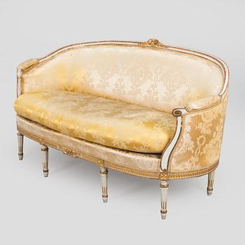 An 8-piece Gustavian style furniture set, late 19th century.