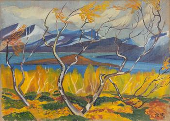 Tord Leander Engström, Mountain Landscape in Autumn Colours.