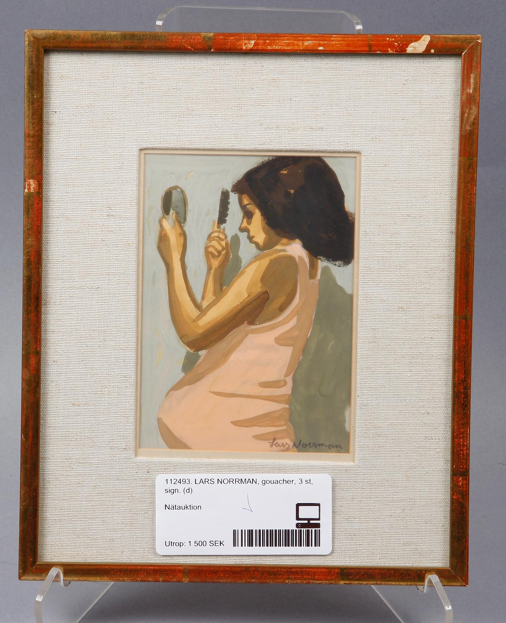 LARS NORRMAN, gouacher, 3 st, sign.