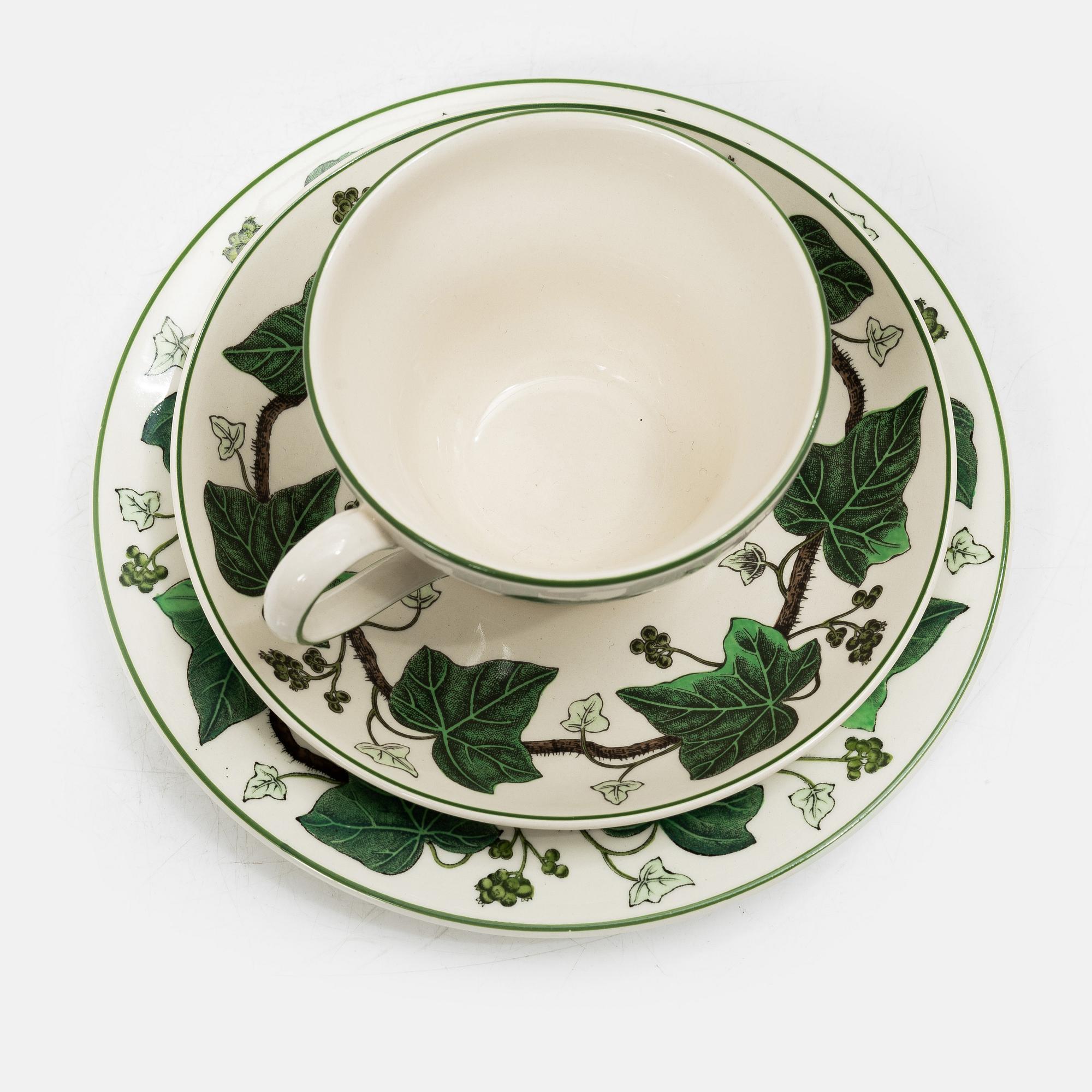 A 10-piece creamware coffee set, 'Napoleon Ivy', Wedgwood, England.