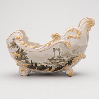 A faience sauce bowl, signed E. Gallé, Nancy.