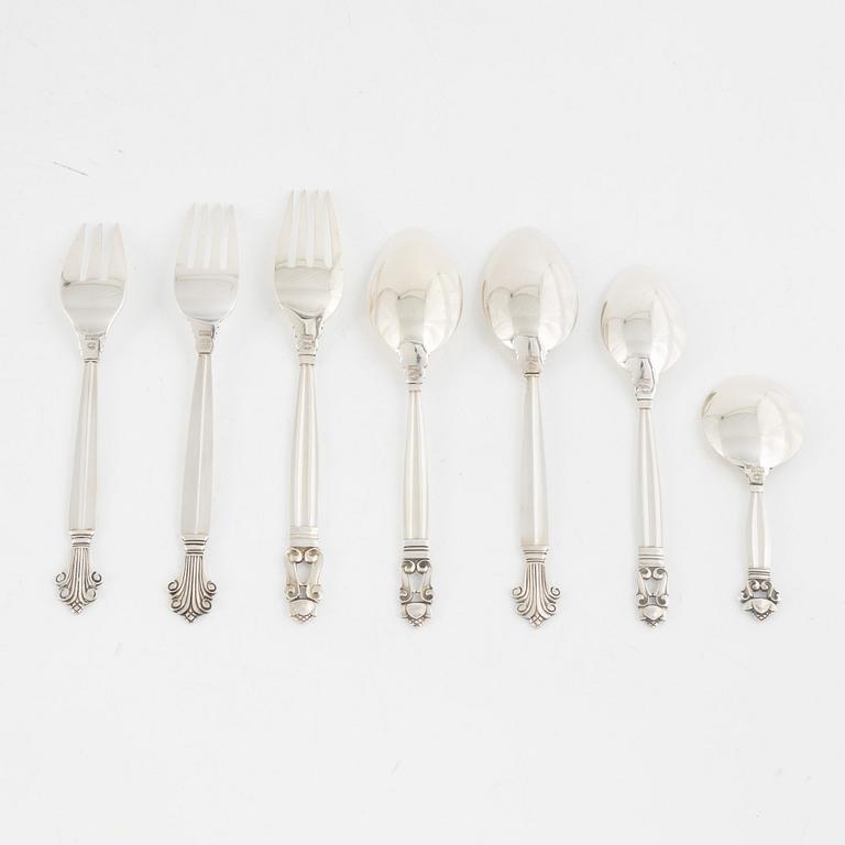 Georg Jensen, sterling silver cutlery, Denmark (13 pieces).