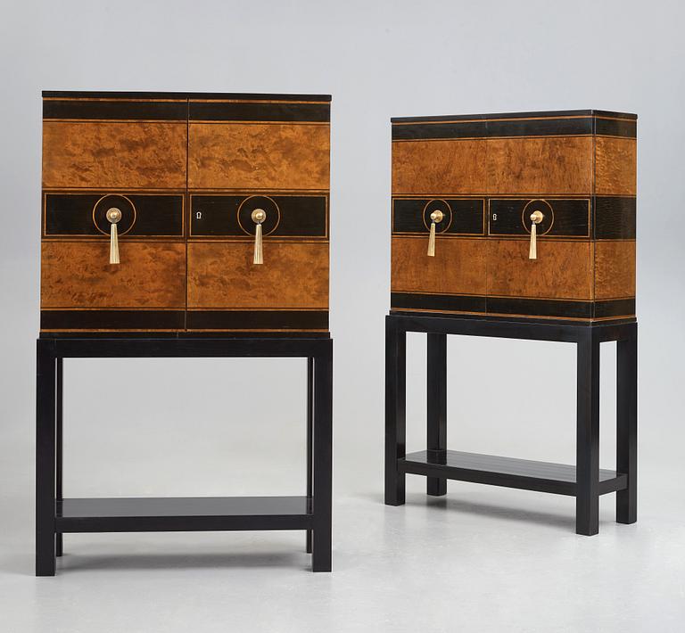 Otto Schulz, a pair of Swedish Grace cabinets for Boet, Gothenburg 1930's.