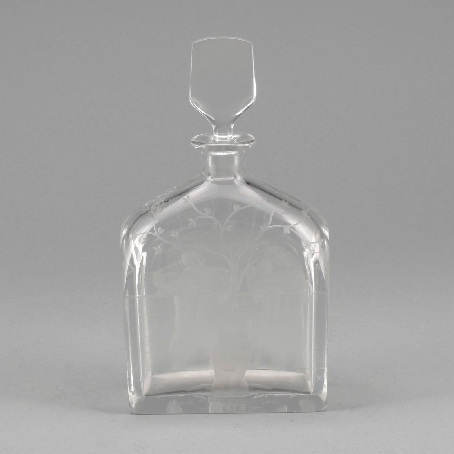 KARAFF, glas, "Susanna och gubbarna", Edward Hald, Orrefors.