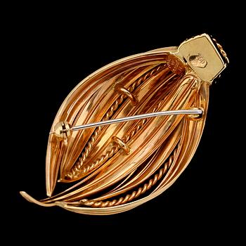 BROSCH, 18 k guld, Tyskland, 1900-talets andra hälft. Vikt ca 11 gram.
