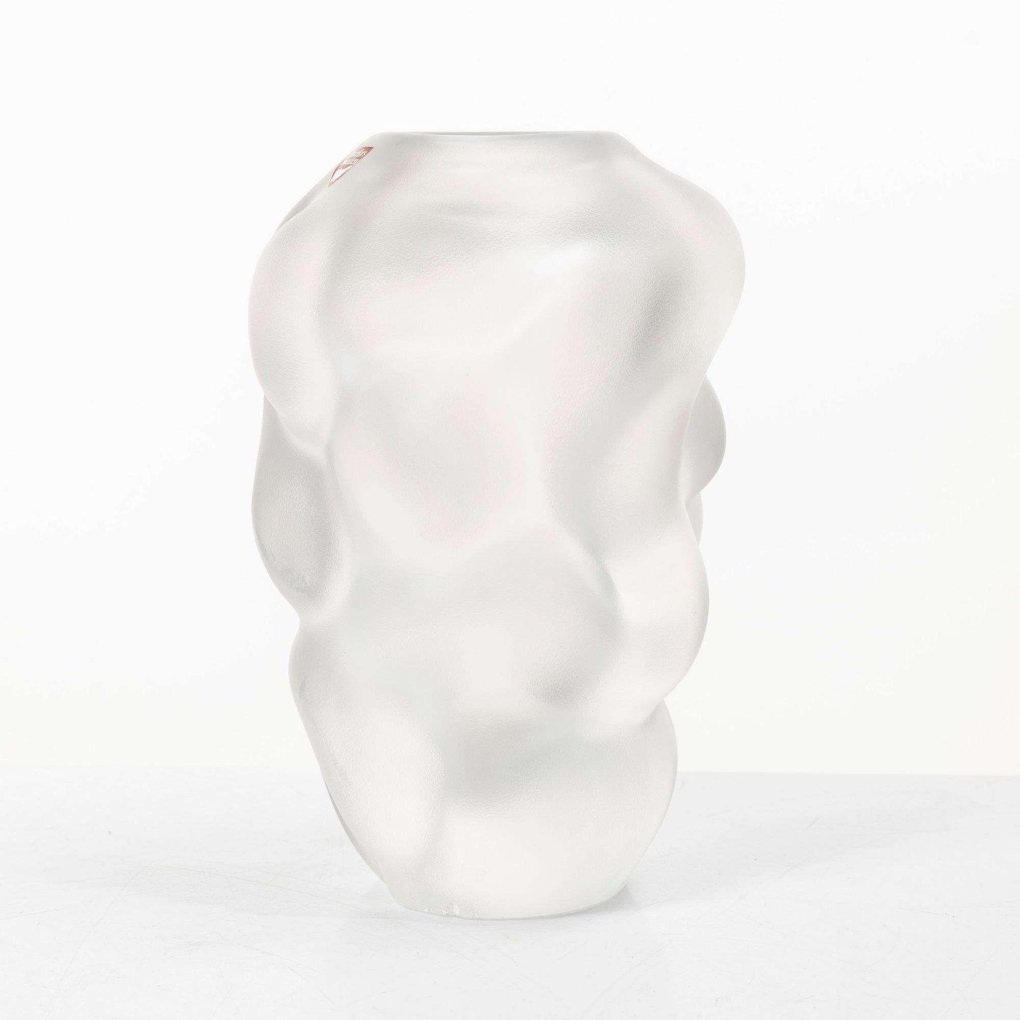 Per B. Sundberg, Vase, glass, Orrefors, signed.