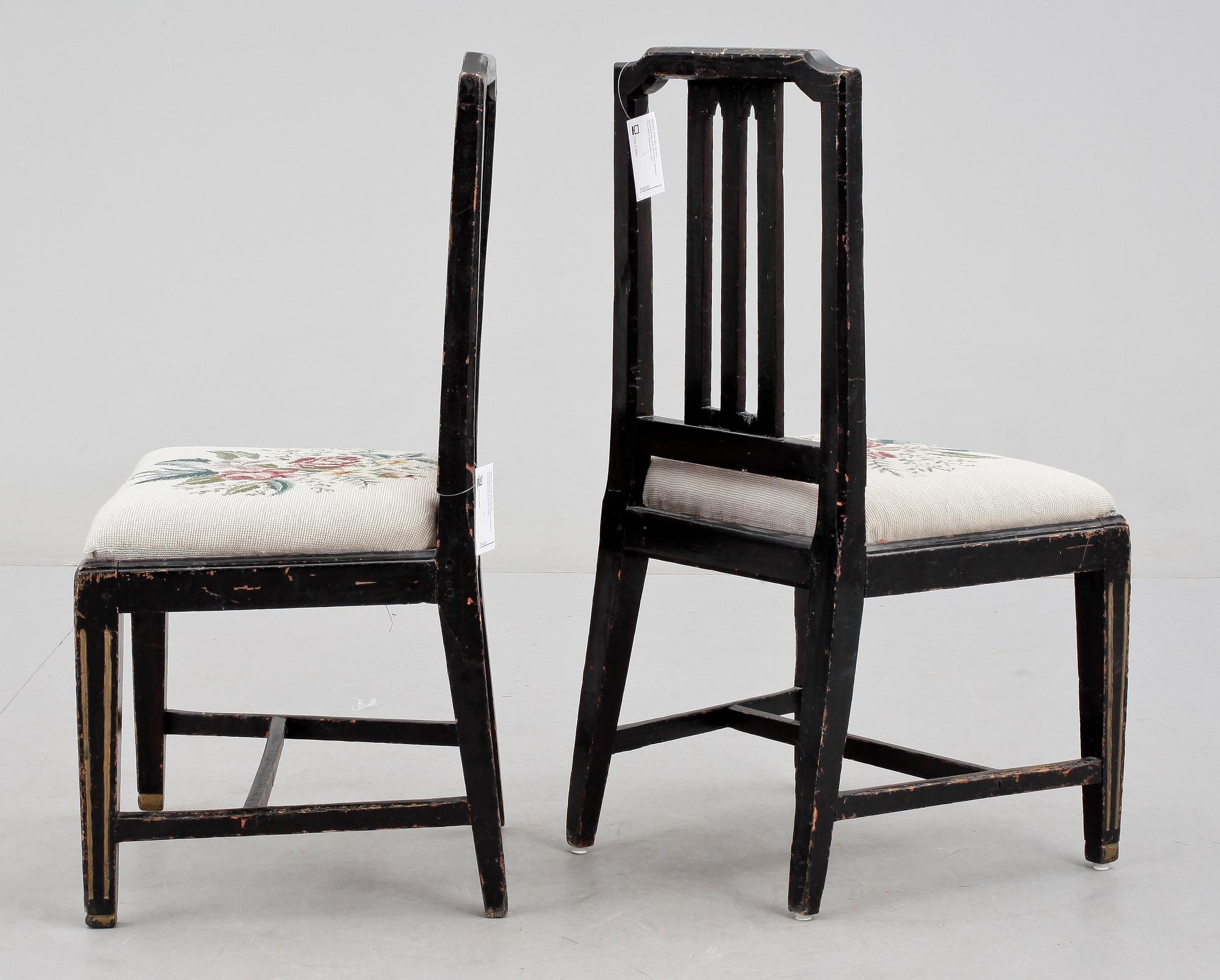 STOLAR, ett par, gustavianska, Erik Öhrmark, verksam 1777-1813 i Stockholm, sign.