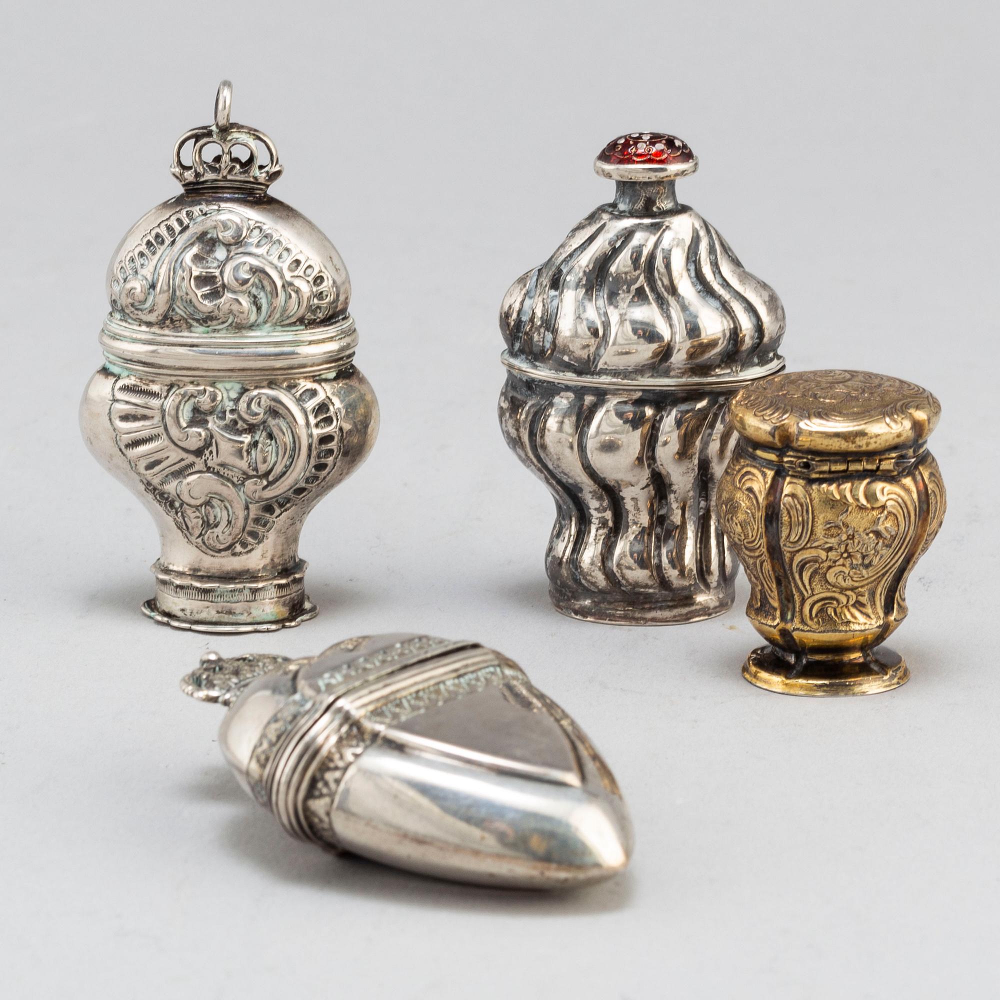 Four Swedish and Danish 18th century silver snuff-boxes.