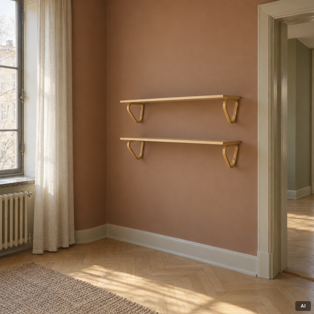 Alvar Aalto, Pair of wall shelves, model 112A, Artek, Finland.
