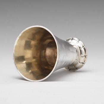 A Swedish 18th century parcel-gilt silver beaker, marks of Daniel Lundström Stockholm 1784.