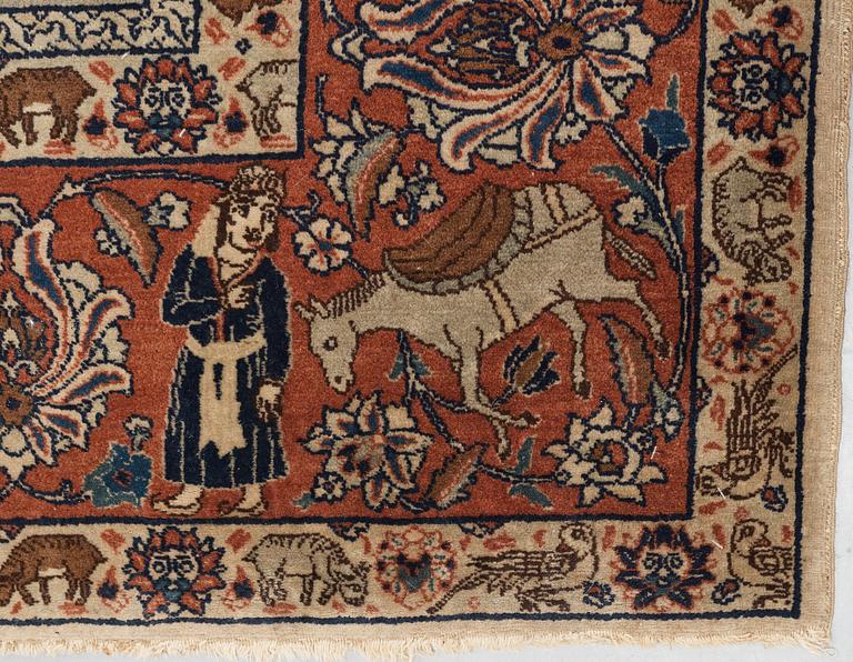 MATTO, semi-antique Tabriz figural, ca 400 x 298,5 cm.