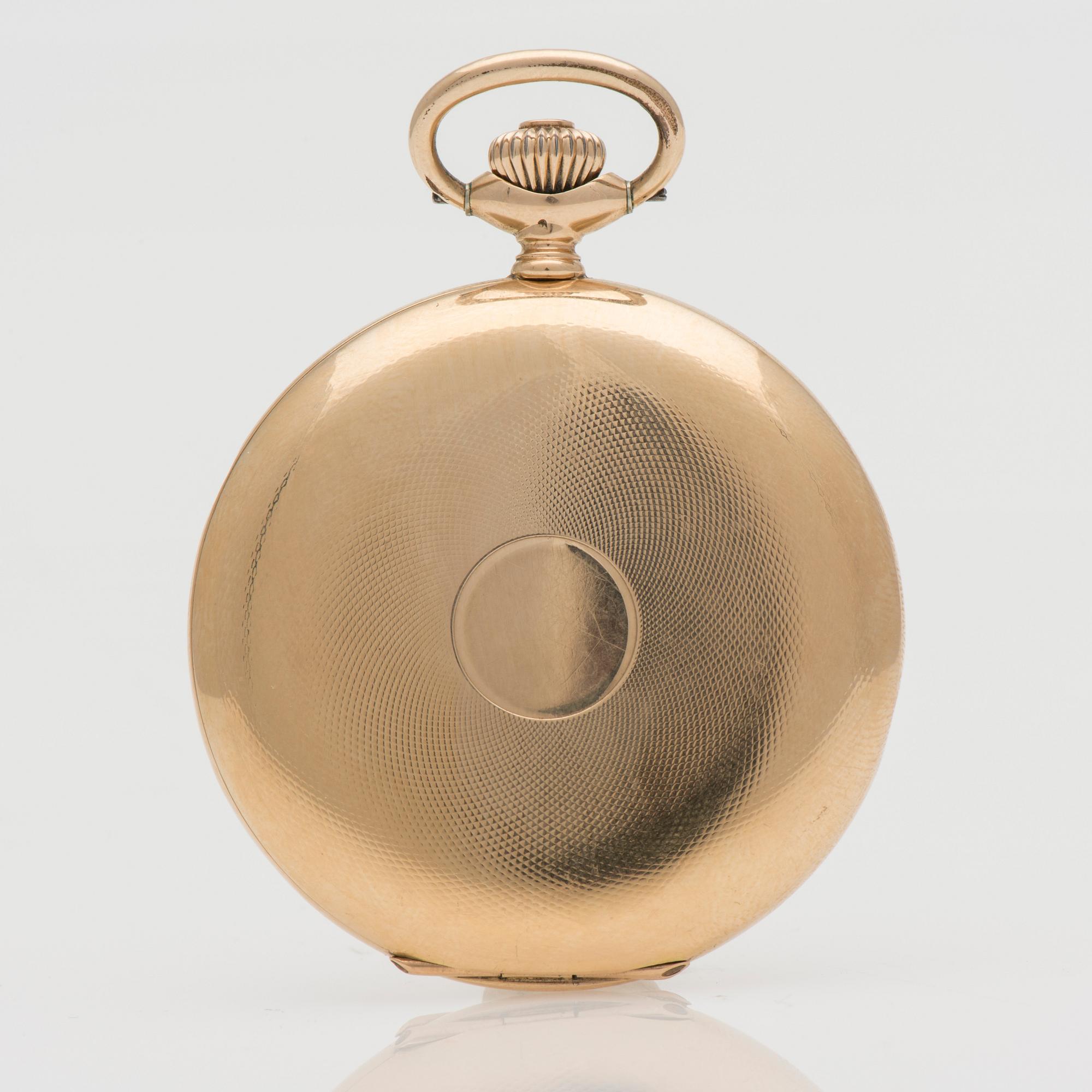 TASKUKELLO, Zenith, umpikuorinen, 14K kultaa, 1900-luvun alku.