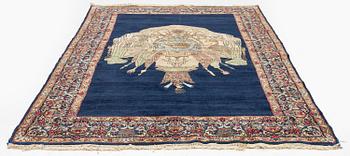 Matta, semiantik "Lion and Sun" Kirman, ca 243 x 144 cm.