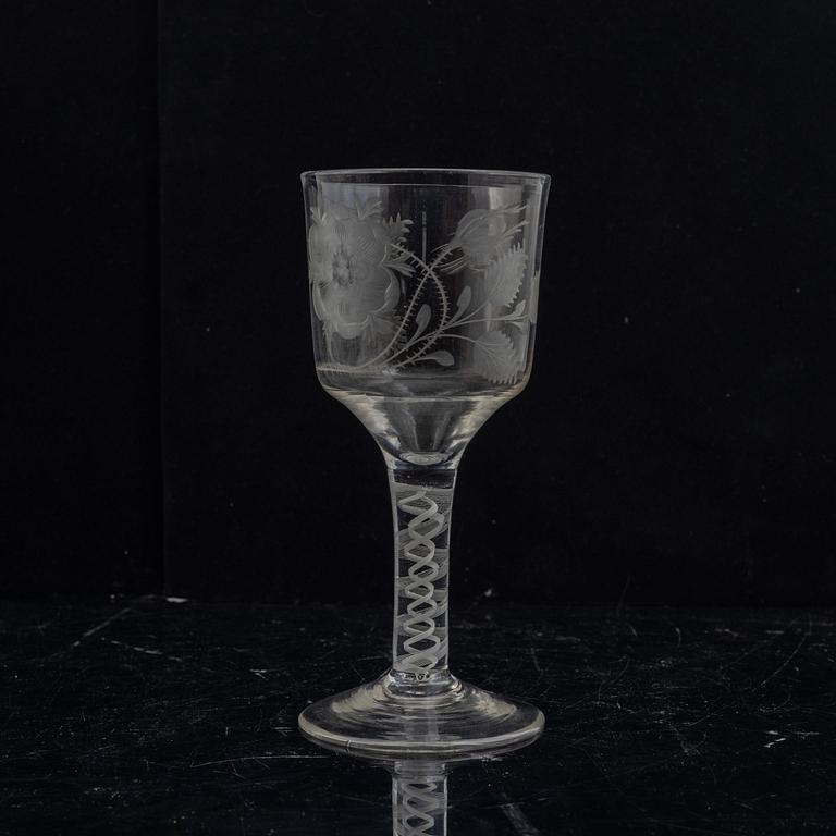 An Anglo-Irish 18th century wine glass.