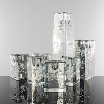 LJUSSTAKAR, 7 st, glas, "Arkipelago", Iittala, 1900-talets fjärde kvartal.