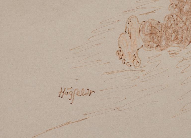 ROBERT HÖGFELDT, teckning. Signerad.